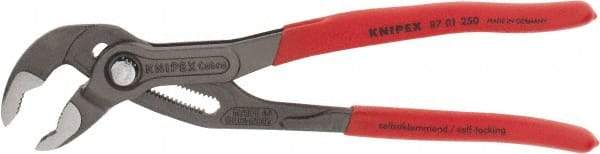 Knipex - 10" OAL, 2" Max Capacity, 25 Position Water Pump Tongue & Groove Pliers - Standard V-Jaws, Standard Head, Nonslip Plastic Handles - Americas Industrial Supply
