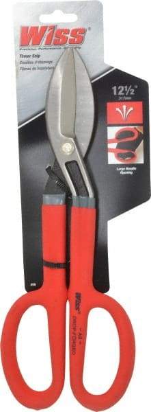 Wiss - 3" Length of Cut, Straight Pattern Tinner's Snip - 12-1/2" OAL, Cushion Grip Handle, 20 AWG Steel Capacity - Americas Industrial Supply