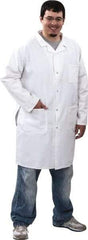 PRO-SAFE - Size XL White Lab Coat - Polyester and Cotton, Snap Front, Open Wrists, (2 Pass Through Pockets and Front Chest and Hip Pocket) - Americas Industrial Supply
