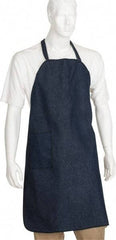 PRO-SAFE - 27 x 35" General Purpose Bib Apron - Denim, Denim Blue, 1 Pocket - Americas Industrial Supply