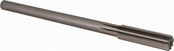 Alvord Polk - 35/64" High Speed Steel 8 Flute Chucking Reamer - Straight Flute, 0.4355" Straight Shank, 2" Flute Length, 8" OAL - Americas Industrial Supply
