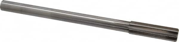 Alvord Polk - 43/64" High Speed Steel 8 Flute Chucking Reamer - Straight Flute, 9/16" Straight Shank, 2-1/4" Flute Length, 9" OAL - Americas Industrial Supply