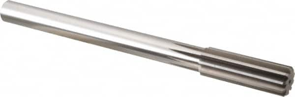 Alvord Polk - 57/64" High Speed Steel 10 Flute Chucking Reamer - Straight Flute, 3/4" Straight Shank, 2-5/8" Flute Length, 10" OAL - Americas Industrial Supply