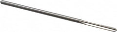 Alvord Polk - #25 High Speed Steel 4 Flute Chucking Reamer - Straight Flute, 0.143" Straight Shank, 1" Flute Length, 4" OAL - Americas Industrial Supply