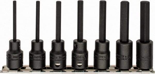 Proto - 7 Piece 3/8" Drive Inch Impact Hex Bit Socket Set - 1/8 to 3/8" Hex - Americas Industrial Supply