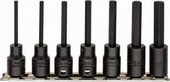 Proto - 7 Piece 3/8" Drive Inch Impact Hex Bit Socket Set - 1/8 to 3/8" Hex - Americas Industrial Supply