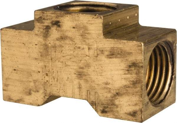 Eaton - 1/4" Tube OD, 45° Brass Flared Tube Inverted Union Tee - Flare x Flare x Flare Ends - Americas Industrial Supply