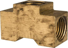 Eaton - 1/4" Tube OD, 45° Brass Flared Tube Inverted Union Tee - Flare x Flare x Flare Ends - Americas Industrial Supply