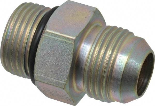 Eaton - 3/4" Tube OD, 37° Steel Flared Tube Straight Thread Connector - 3/4 ORB, Flared to Male SAE O-Ring Ends - Americas Industrial Supply