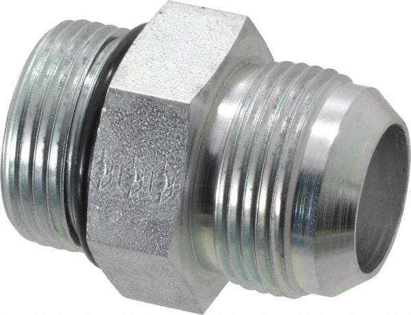 Eaton - 1" Tube OD, 37° Steel Flared Tube Straight Thread Connector - 1 ORB, Flared to Male SAE O-Ring Ends - Americas Industrial Supply