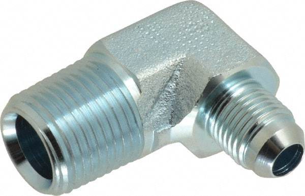 Eaton - 3/8" Tube OD, 37° Steel Flared Tube Male Elbow - 1/2 NPT, Flare x MNPT Ends - Americas Industrial Supply
