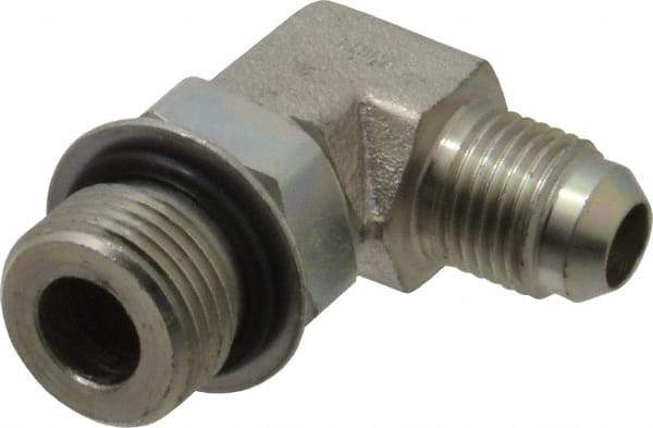 Eaton - 3/8" Tube OD, 37° Steel Flared Tube Straight Thread Elbow - 1/2 ORB, Flared to Male SAE O-Ring Ends - Americas Industrial Supply