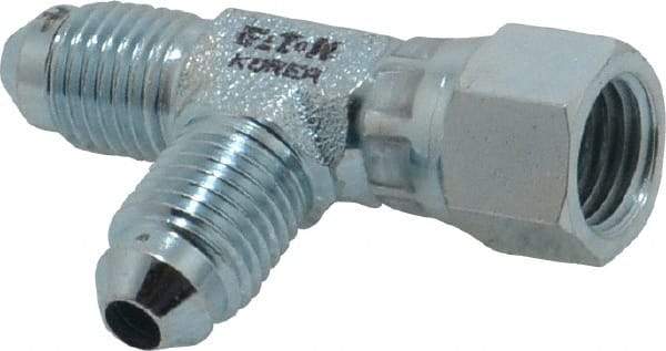 Eaton - 1/4" Tube OD, 37° Steel Flared Tube Swivel Nut Run Tee - Flare x Swivel x Flare Ends - Americas Industrial Supply