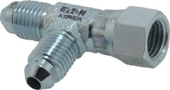 Eaton - 1/4" Tube OD, 37° Steel Flared Tube Swivel Nut Run Tee - Flare x Swivel x Flare Ends - Americas Industrial Supply