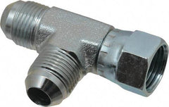 Eaton - 1/2" Tube OD, 37° Steel Flared Tube Swivel Nut Run Tee - Flare x Swivel x Flare Ends - Americas Industrial Supply