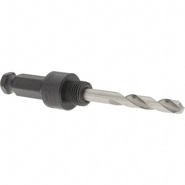 Milwaukee Tool - 5/8 to 1-3/16" Tool Diam Compatibility, Straight Shank, Steel Integral Pilot Drill, Hole Cutting Tool Arbor - 1/2" Min Chuck, Hex Shank Cross Section, Threaded Shank Attachment, For Hole Saws - Americas Industrial Supply