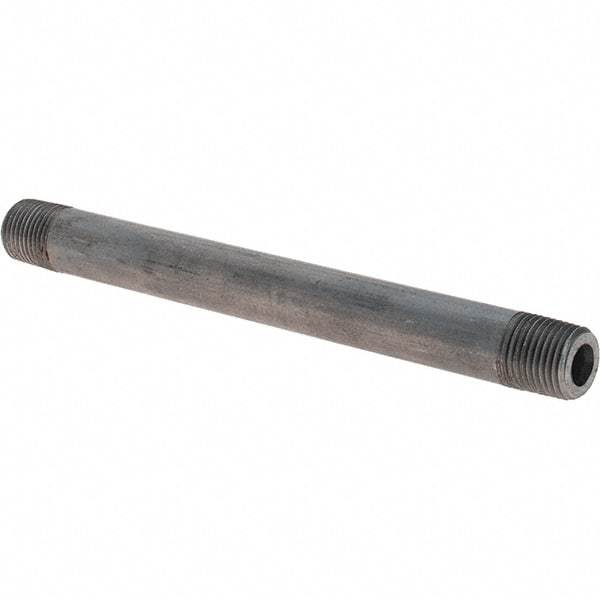 Made in USA - Schedule 80, 1/8" Diam x 4" Long Black Pipe Nipple - Threaded - Americas Industrial Supply