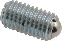 Gibraltar - M12x1.75, 8mm Ball Diam, 22mm Body Length, 2.5mm Max Ball Reach, Threaded Ball Plunger - Steel Body, Steel Ball, 2.25 Lb Initial End Force, 4.5 Lb Final End Force - Americas Industrial Supply