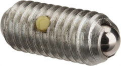 Gibraltar - M6x1.0, 3.5mm Ball Diam, 14mm Body Length, 1mm Max Ball Reach, Threaded Ball Plunger - Steel Body, Steel Ball, 0.45 Lb Initial End Force, 1.35 Lb Final End Force, Locking Element - Americas Industrial Supply