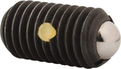 Gibraltar - M12x1.75, 8mm Ball Diam, 22mm Body Length, 2.5mm Max Ball Reach, Threaded Ball Plunger - Steel Body, Steel Ball, 6.75 Lb Initial End Force, 12.36 Lb Final End Force, Locking Element - Americas Industrial Supply