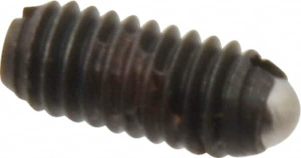 Gibraltar - M4x0.7, 2.5mm Ball Diam, 9mm Body Length, 0.8mm Max Ball Reach, Threaded Ball Plunger - Steel Body, Steel Ball, 0.9 Lb Initial End Force, 2.25 Lb Final End Force, Locking Element - Americas Industrial Supply