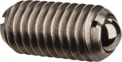 Gibraltar - M8x1.25, 5mm Ball Diam, 16mm Body Length, 1.5mm Max Ball Reach, Threaded Ball Plunger - Stainless Steel Body, Stainless Steel Ball, 3.37 Lb Initial End Force, 6.75 Lb Final End Force, Locking Element - Americas Industrial Supply