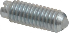 Gibraltar - 10-32, 0.094" Ball Diam, 0.513" Body Length, 0.025" Max Ball Reach, Threaded Ball Plunger - Steel Body, Nylon Ball, 0.5 Lb Initial End Force, 1.5 Lb Final End Force - Americas Industrial Supply