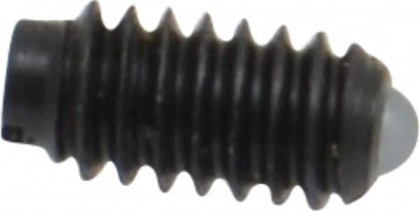 Gibraltar - 5-40, 0.062" Ball Diam, 0.25" Body Length, 0.02" Max Ball Reach, Threaded Ball Plunger - Steel Body, Nylon Ball, 0.25 Lb Initial End Force, 0.75 Lb Final End Force - Americas Industrial Supply