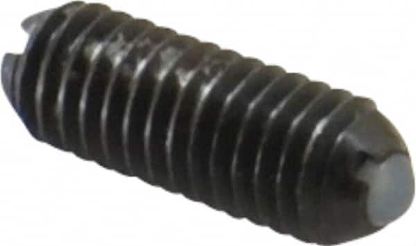 Gibraltar - 10-32, 0.094" Ball Diam, 0.513" Body Length, 0.025" Max Ball Reach, Threaded Ball Plunger - Steel Body, Nylon Ball, 1.5 Lb Initial End Force, 3 Lb Final End Force - Americas Industrial Supply