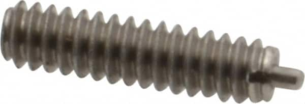 Gibraltar - 6-32, 17/32" Thread Length, 1/16" Plunger Projection, Stainless Steel Threaded Spring Plunger - 0.045" Max Plunger Diam, 17/32" Plunger Length, 1.5 Lb Init End Force, 4.5 Lb Final End Force - Americas Industrial Supply