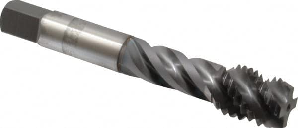 OSG - 5/8-11 UNC 4 Flute 3B Modified Bottoming Spiral Flute Tap - Vanadium High Speed Steel, TiCN Finish, 3-13/16" OAL, Right Hand Flute, Right Hand Thread, H3, Series 290 - Americas Industrial Supply