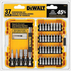 DeWALT - 37 Piece, Screwdriver Bit Set - SQ1, SQ2, SQ3, 1/4" Drive - Americas Industrial Supply