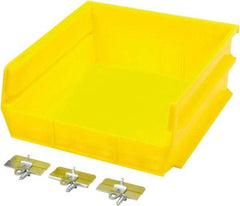 Triton - 10-7/8" Deep, Yellow Polypropylene Hopper Stacking Bin - 5" High x 11" Wide x 10-7/8" Long - Americas Industrial Supply