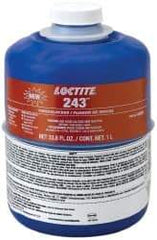 Loctite - 1,000 mL Bottle, Blue, Medium Strength Liquid Threadlocker - Series 243, 24 Hour Full Cure Time, Hand Tool Removal - Americas Industrial Supply