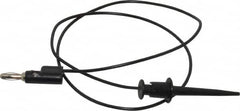 Pomona - Black Electrical Test Equipment Patch Cord - Use with Test Clips - Americas Industrial Supply