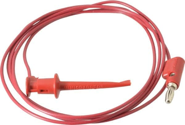 Pomona - Red Electrical Test Equipment Patch Cord - Use with Test Clips - Americas Industrial Supply