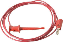 Pomona - Red Electrical Test Equipment Patch Cord - Use with Test Clips - Americas Industrial Supply