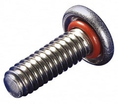 APM HEXSEAL - #6-32 UNC, 3/8" OAL Phillips Drive Machine Screw - Flat Head, Grade 18-8 Stainless Steel, Uncoated, Bonded Sealing - Americas Industrial Supply
