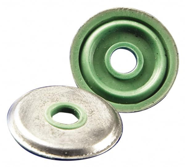 APM HEXSEAL - #8 Screw, Uncoated, Stainless Steel Pressure Sealing Washer - 0.166 to 0.174" ID, 0.992 to 1.008" OD, 100 Max psi, Silicone Rubber Seal - Americas Industrial Supply