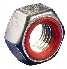 APM HEXSEAL - 1/2-20 Thread, 3/4" Wide x 7/32" High, Brass Self Sealing Hex Jam Nut - Nickel Plated, Silicone O Ring, Right Hand, UNF Thread - Americas Industrial Supply