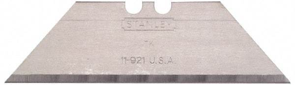 Stanley - 5 Piece Carbon Steel Utility Knife Blade - 2-7/16" OAL, 0.035" Blade Thickness - Americas Industrial Supply