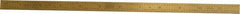 Fowler - 12" Long, 1/64, 1/32, 1/16, 1/8" Graduation, Flexible Steel Rule - 4R Graduation Style, 1" Wide, Yellow, Titanium Finish - Americas Industrial Supply