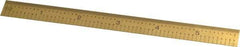 Fowler - 6" Long, 1/100, 1/64, 1/32, 1/10" Graduation, Flexible Steel Rule - 5R Graduation Style, 3/4" Wide, Yellow, Titanium Finish - Americas Industrial Supply