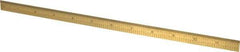 Fowler - 12" Long, 1/100, 1/64, 1/32, 1/10" Graduation, Flexible Steel Rule - 5R Graduation Style, 1/2" Wide, Yellow, Titanium Finish - Americas Industrial Supply