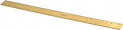 Fowler - 12" Long, 1/64, 1/32" and 0.5, 1mm Graduation, Rigid Steel Rule - English/Metric Graduation Style, 1/2" Wide, Yellow, Titanium Finish - Americas Industrial Supply