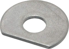Made in USA - 1/4" Screw Size, 0.254" ID, 1008/1010 Steel Clipped Washer - 0.249 to 0.259" ID, 0.74 to 0.76" OD, 0.044 to 0.052" Thickness, Uncoated - Americas Industrial Supply