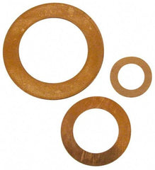 Made in USA - 0.021" Thick, 3/4" Inside x 1-1/8" OD, Round Shim - 5/8" Screw, Uncoated C-172 Copper - Americas Industrial Supply