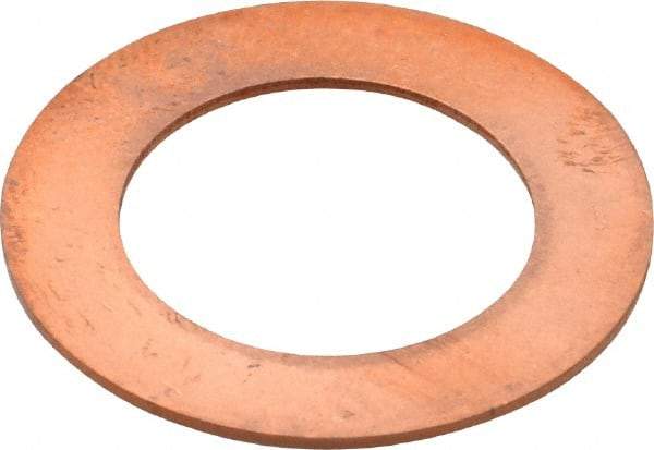 Made in USA - 0.032" Thick, 5/8" Inside x 1" OD, Round Shim - 9/16" Screw, Uncoated C-172 Copper - Americas Industrial Supply