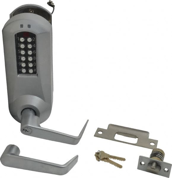 Kaba Access - Extra Heavy Duty Pushbutton Lock Lever Lockset - 2-3/4" Back Set, Key In Lever Cylinder - Americas Industrial Supply