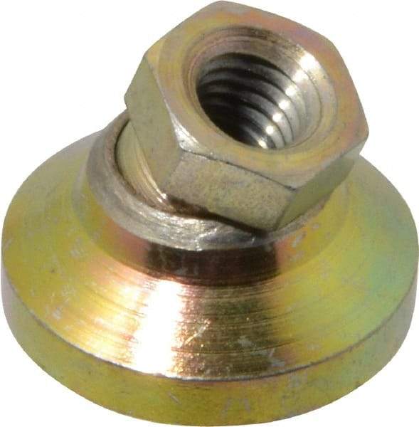 Gibraltar - 453 kg Capacity, M8 Thread, 17.8mm OAL, Steel Stud, Tapped Pivotal Socket Mount Leveling Pad - 25.5mm Base Diam, Steel Pad, 12.7mm Hex - Americas Industrial Supply